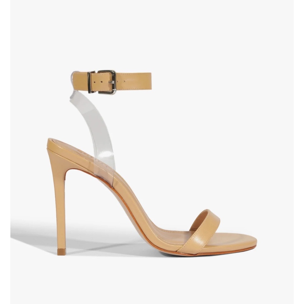 SCHUTZ Tan Stiletto Heels with Ankle Strap